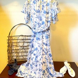 Calvin Klein S Tea Cup Shoulder Cut Out Midi Dress